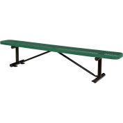 Global Industrial Outdoor Expanded Metal Flat Bench, 8' L, Green