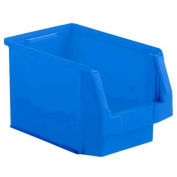 SSI Schaefer LF Hopper Front Plastic Stacking Bin, 8 x 14 x 8, Blue, - Pkg Qty 20