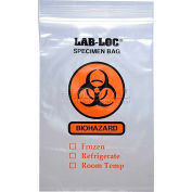 6" x 9" Reclosable 3-Wall Specimen Transfer Bag (Biohazard), Clear, Pkg Qty 1000