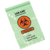 6" x 9" Reclosable 3-Wall Specimen Transfer Bag (Biohazard), Green Tint, Pkg Qty 1000