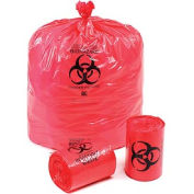 Linear Low Density Red Infectious Waste Liners, 1.5 mil, 44 Gallon, 60/Case