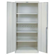 Storage Cabinet, 36"W x 24"D x 78"H, Parchment, Knock-Down