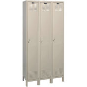 Hallowell ValueMaxLocker, 36"x12"x78", Parcment, Single Tier, 3 Wide, Assembled, UH3228-1A-PT