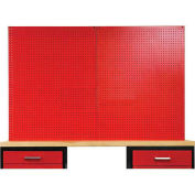 Fort Knox Pegboard (2 pieces), 22"W x 0.75"D x 44.25"H, Red