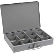 Durham Steel Scoop Compartment Box, Adjustable Compartment, 13-3/8 x 9-1/4 x 2 - Pkg Qty 6