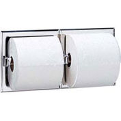 Bobrick 600 Series Recessed Double Tissue Dispenser, Bright Polished