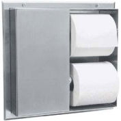 Bobrick Partition Mounted Multi Roll Tissue Dispenser, Two Compartments