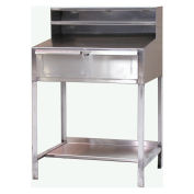 Standing Shop Desk, 36"W x 28"D x 54"H, Silver