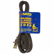Satco 6 Ft. Extension Cord 16/2 SPT-2, Brown, 93-193