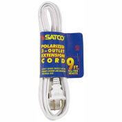 Satco 9 Ft. Extension Cord 16/2 SPT-2, White, 93-194
