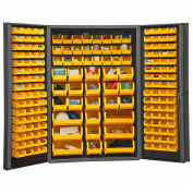 Durham Storage Bin Cabinet DC48-176-95 - 176 Yellow Hook-on Bins 48" x 24" x 72"
