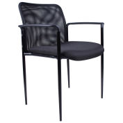 Global Industrial Reception Guest Mesh Chair with Arms, Black