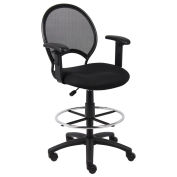Mesh Back Drafting Stool with Adjustable Arms