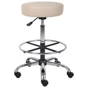 Medical/Drafting Stool with Footring, Caressoft Vinyl, Beige