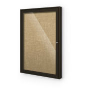 Balt® Indoor Enclosed Bulletin Board - 1 Door - Cork - Coffee Aluminum Frame - 24"W x 36"H