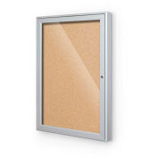 Balt® Indoor Enclosed Bulletin Board - 1 Door - Cork - Silver Aluminum Frame - 24"W x 36"H