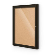 Balt® Indoor Enclosed Bulletin Board - 1 Door - Cork - Coffee Aluminum Frame - 18"W x 24"H