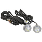 Buyers 8891215 Clear LED Hidden Strobes w/ 2 In-Line Flashers - 15' Cable