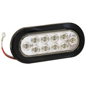 Buyers 5626310 6-1/2" Oval 10 LED Clear Backup Light w/ Grommet & Plug