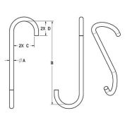 M&W 1/4" S-hook Style B, 195 lbs. Capacity, Steel