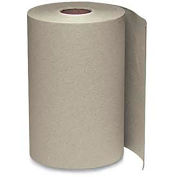Windsoft Nonperforated Roll Towels, Brown 8" x 800' Rolls 6/Case, WNS12806