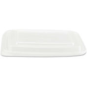 Microwave Safe Container Lid, Plastic, Fits 24-32 oz., Rectangular, Clear, 75/Bag, 300 ct