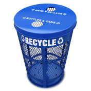 Witt Industries WC3600-DT-SLV 36 Gallon Slatted Steel Receptacle with Dome Top, Silver