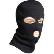 3-Hole Mask, Double-Layer Acrylic Knit, Black