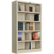 All Steel Bookcase 36" W x 12" D x 60" H Putty 5 Openings