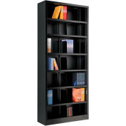 All Steel Bookcase 36" W x 12" D x 84" H Black 7 Openings