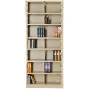 All Steel Bookcase 36" W x 12" D x 84" H Putty 7 Openings