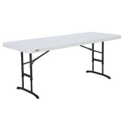72" Adjustable Height Folding Table Almond, 24"H to 36"H