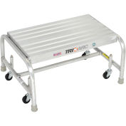 Tri Arc WLAR001244 1 Step Mobile Aluminum Step Stand w/ Solid Ribbed Top Step & 24"W Platform