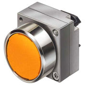 Siemens 3SB3501-0DA01 Pushbutton Flush Cap, Maintained, Single Operator, Round Metal, Amber