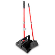 Lobby Broom & Dust Pan Set with Open Lid - Pkg Qty 2