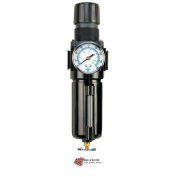 Integral Filter/Regulator With Gauge, Zinc Bowl, 1/4" NPT, 200 PSI