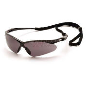 Pmxtreme™ Safety Glasses Gray Lens , Black Frame & Cord