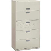 HON Brigade 5 Drawer Lateral File, 36"W, Light Gray, HON685LQ