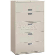 HON Brigade 5 Drawer Lateral File, 42"W, Light Gray, HON695LQ