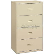 HON basyx 4 Drawer Lateral File, 30"W, Putty, BSX434LL