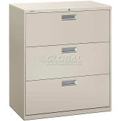 HON Brigade 3 Drawer Lateral File, 36"W, Light Gray, HON683LQ