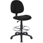 Global Industrial Amrless Drafting Stool with Footring, Black