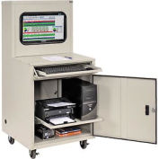 Global Industrial Deluxe LCD Industrial Computer Cabinet, Gray, Unassembled
