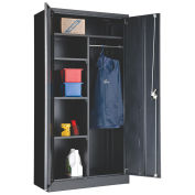 Global Industrial Unassembled Combination Cabinet, 36x18x72, Black