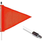 Checkers 6'  Hex Base Warning Whip w/o Light, 12"x9" Orange Triangle Flag