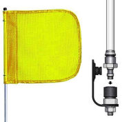 Checkers 5' Quick Disconnect Warning Whip w/o Light, 12"x11" Yellow Rectangle Flag