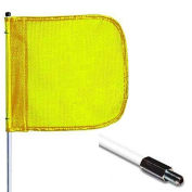 Checkers 5'  Hex Base Warning Whip w/o Light, 12"x11" Yellow Rectangle Flag