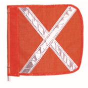 Checkers Heavy Duty Flag, 12"x11" Orange w/ White X, FS9025-O