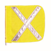 Checkers Heavy Duty Flag, 12"x11" Yellow w/ White X, FS9025-Y