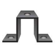 Checkers 12 Ga. Black Powder-Coated Steel, Flat Surface Mounting Bracket, FS7017